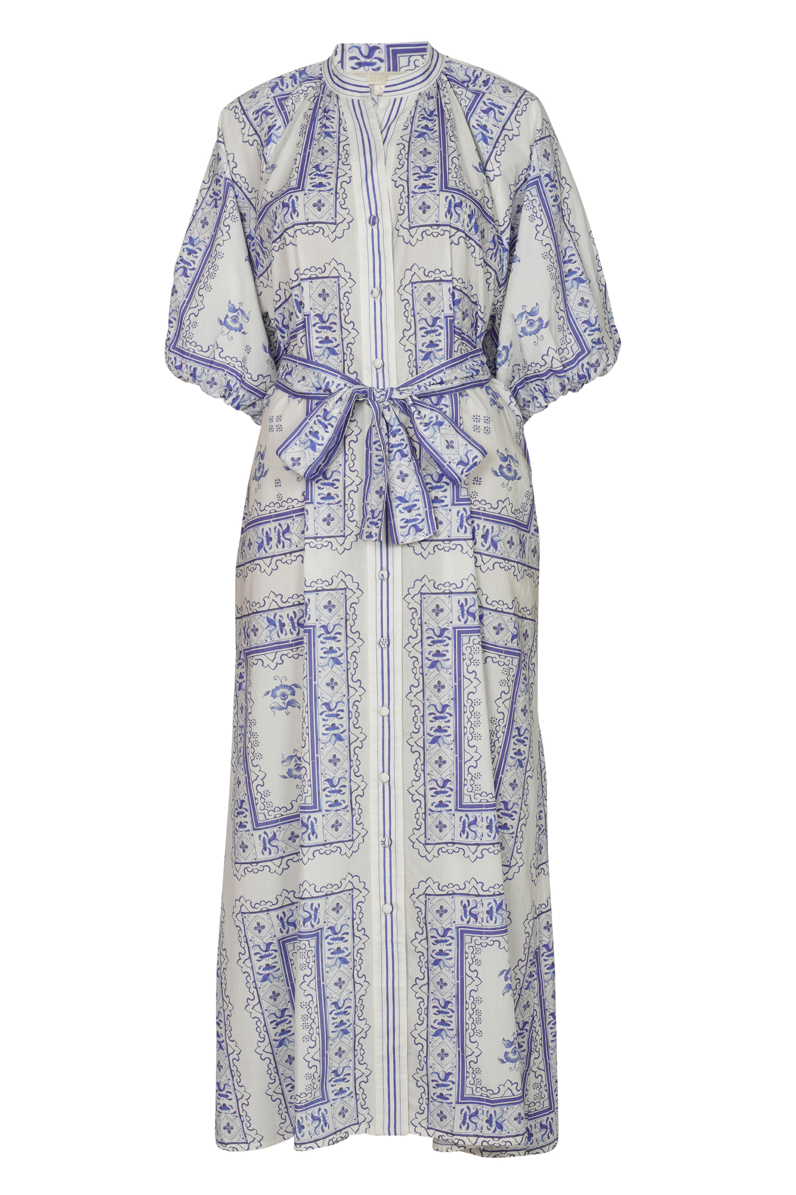 BRDR Bandana Blue Floral Tile Dress Dress