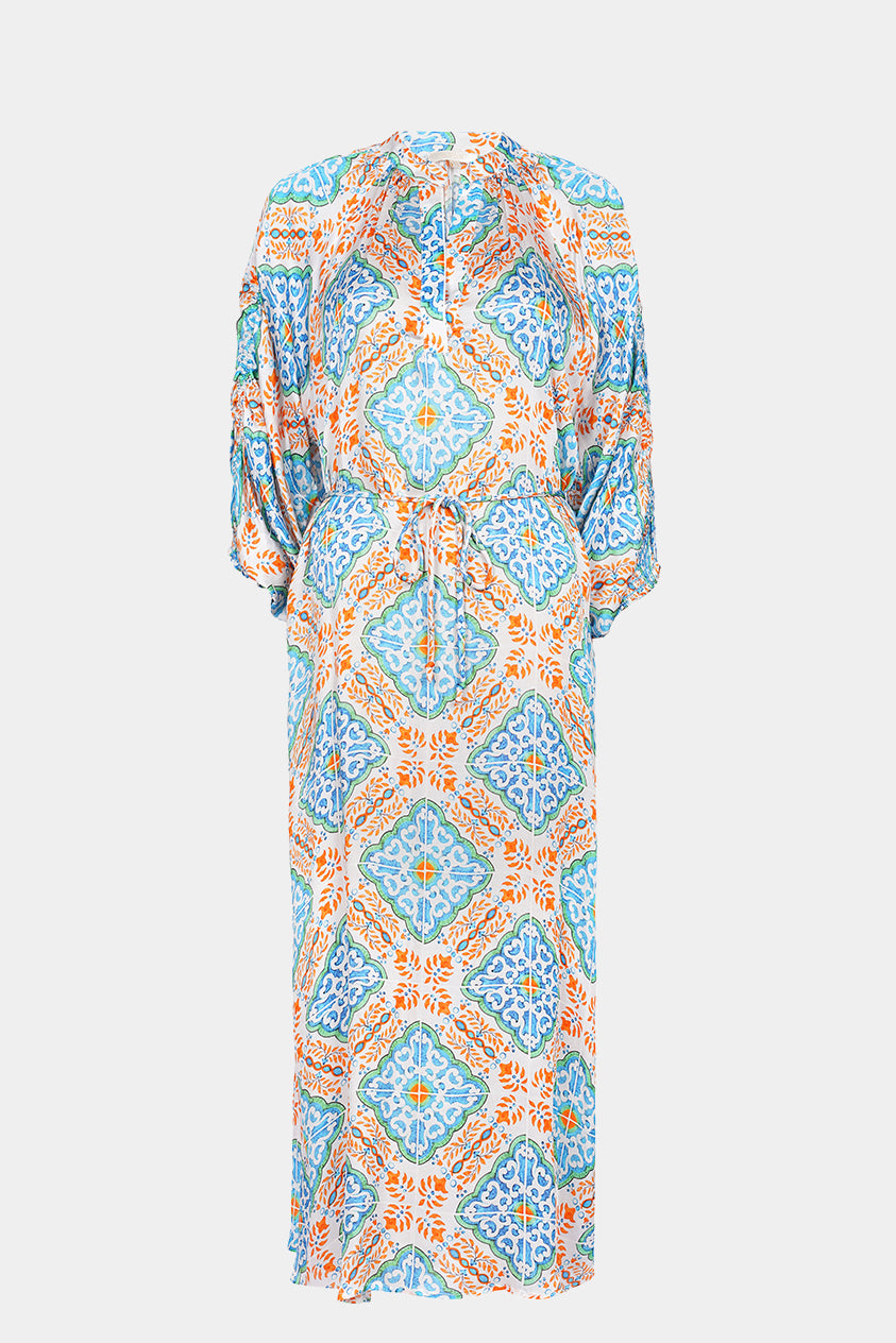 Tamara Orange Tile Dress