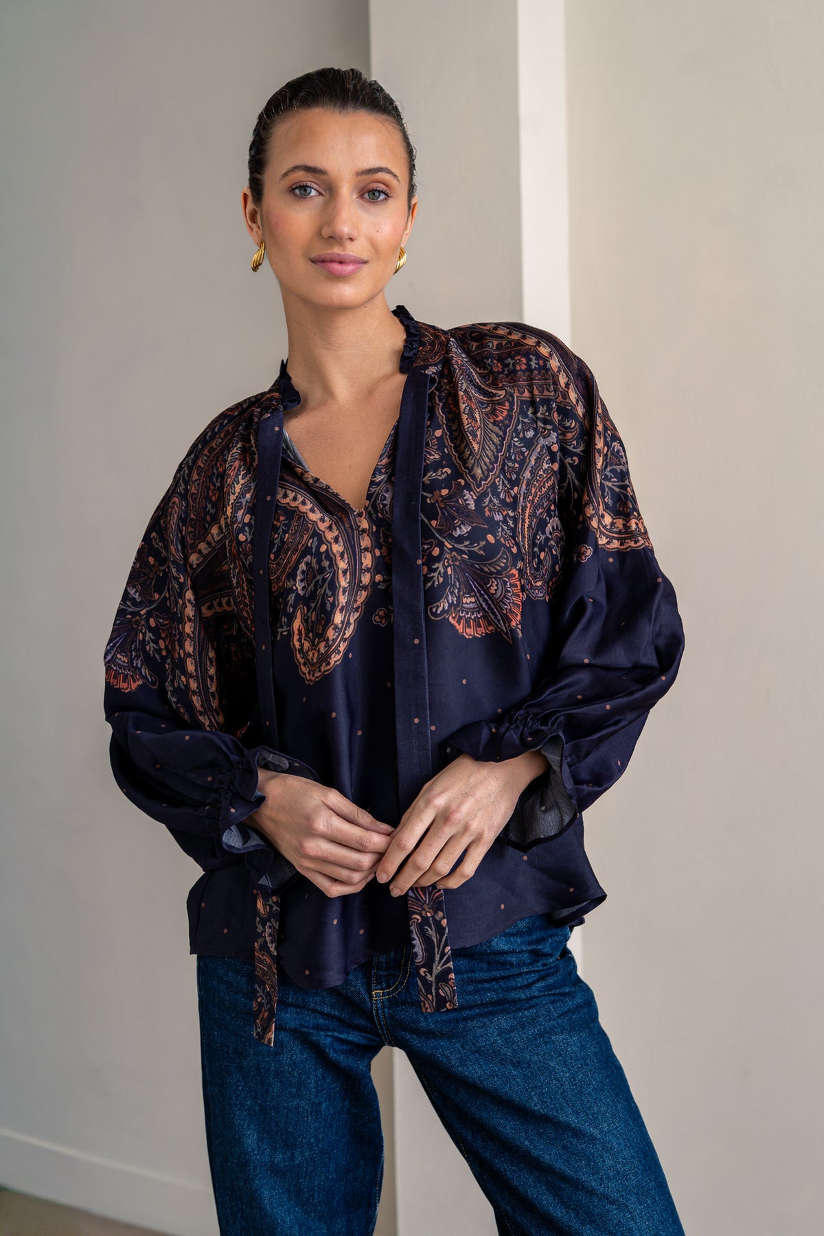 BRDR Lorella Midnight Blouse Blouse