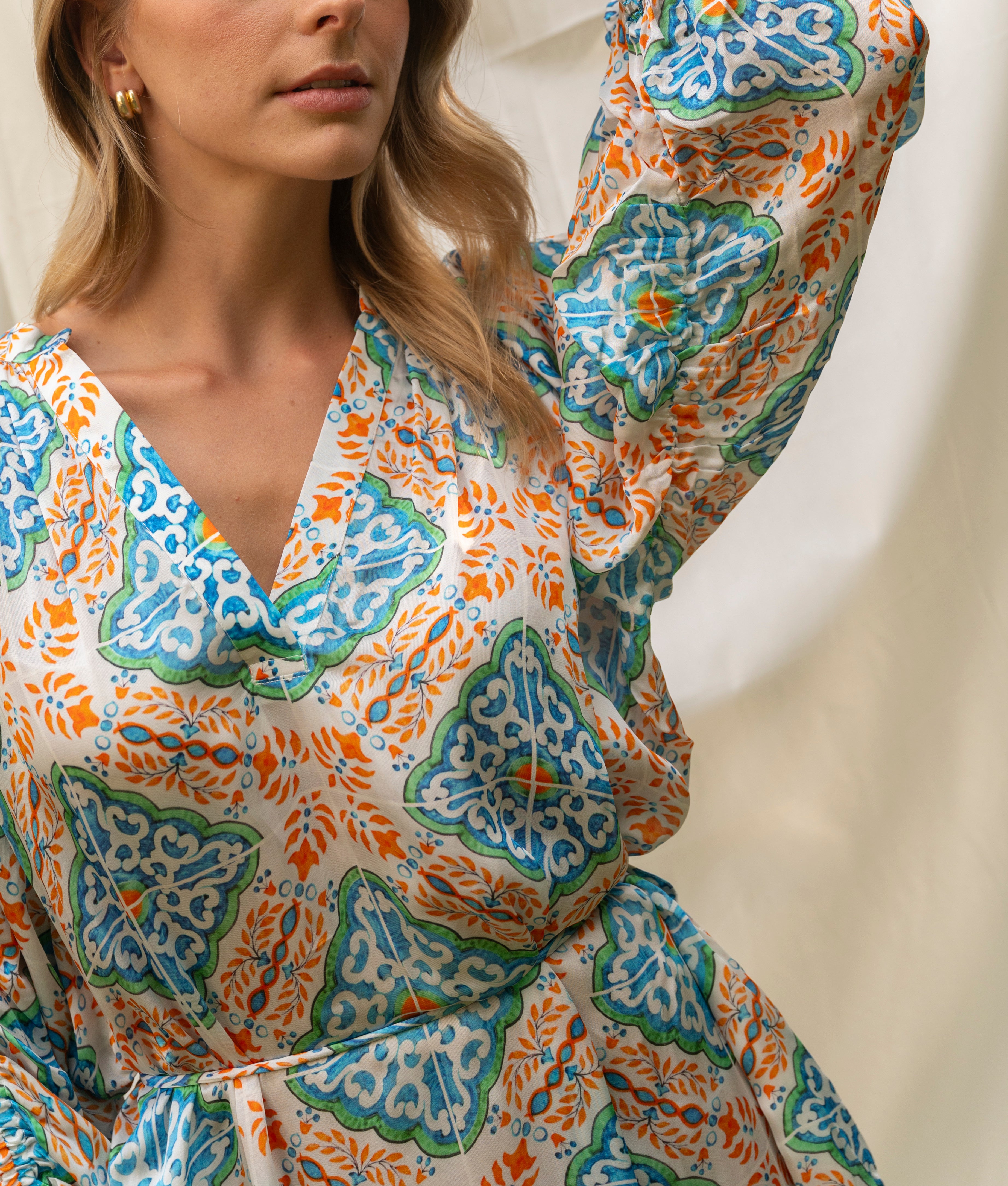 BRDR Tamara Orange Tile Dress Dress