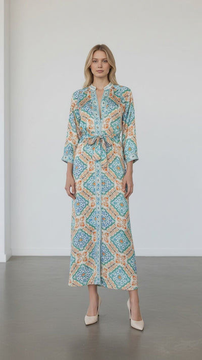 BRDR Bandana Orange Tile Dress Dress